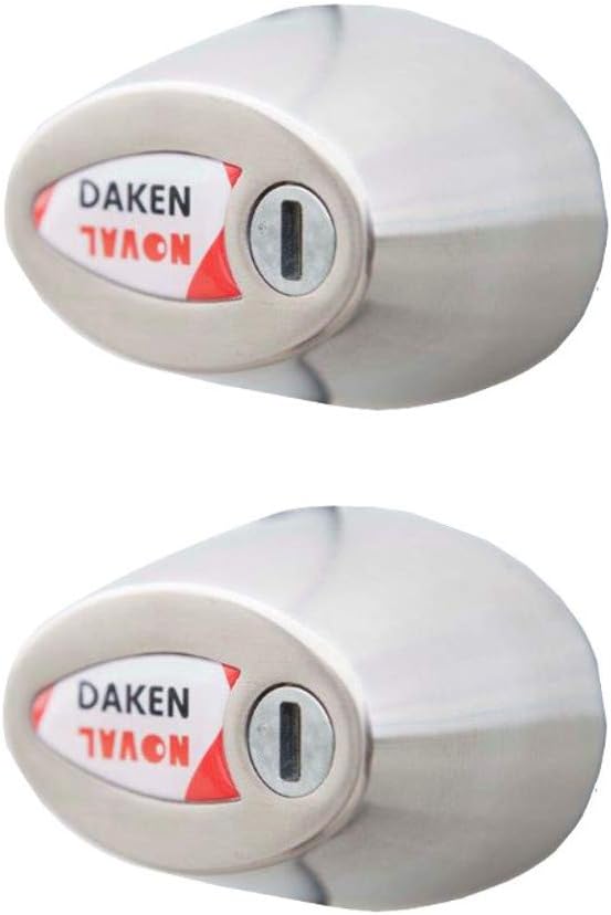 Fotografía técnica oficial de DAKEN Noval Double - Juego de 2 Cerraduras Autoblocantes de Alta Resistencia - Vista frontal con fondo blanco