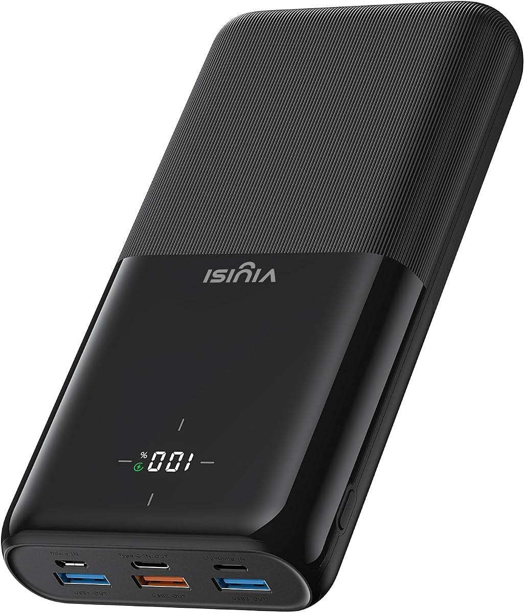 Ver especificaciones técnicas y precio actualizado de VIYISI Power Bank 30000mAh Bateria Externa Gran Capacidad USB C | Bateria Portatil Fotografía técnica oficial de VIYISI Power Bank 30000mAh Bateria Externa Gran Capacidad USB C | Bateria Portatil - Vista frontal con fondo blanco