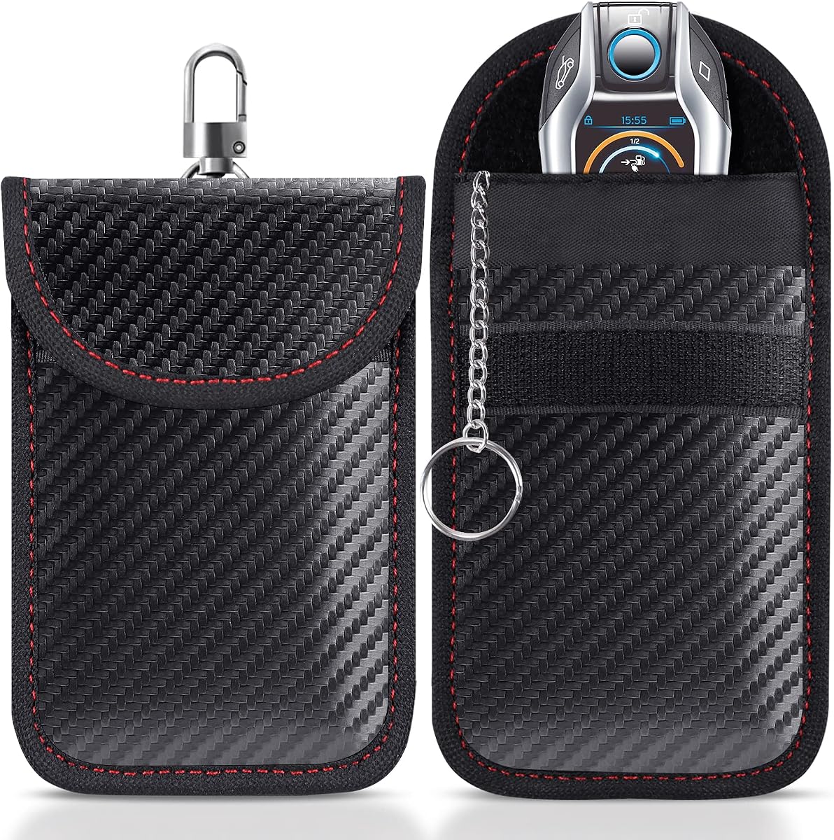 Ver especificaciones técnicas y precio actualizado de lanpard 2PCS Bolsa Faraday para Llaves de Coche Funda de Seguridad Bloqueo Fotografía técnica oficial de lanpard 2PCS Bolsa Faraday para Llaves de Coche Funda de Seguridad Bloqueo - Vista frontal con fondo blanco