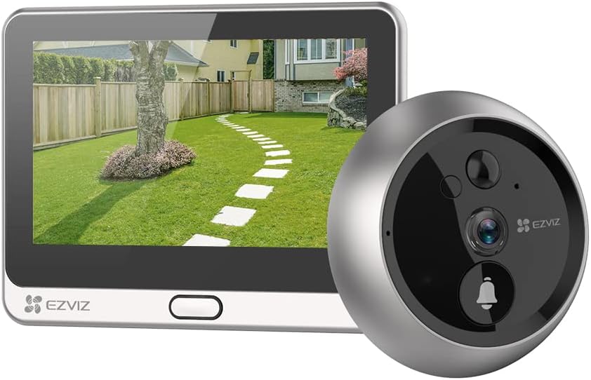 Ver especificaciones técnicas y precio actualizado de EZVIZ DP2C Mirilla Inteligente sin Cables con Pantalla Color 4.3" y Wi-Fi Full HD Fotografía técnica oficial de EZVIZ DP2C Mirilla Inteligente sin Cables con Pantalla Color 4.3" y Wi-Fi Full HD - Vista frontal con fondo blanco