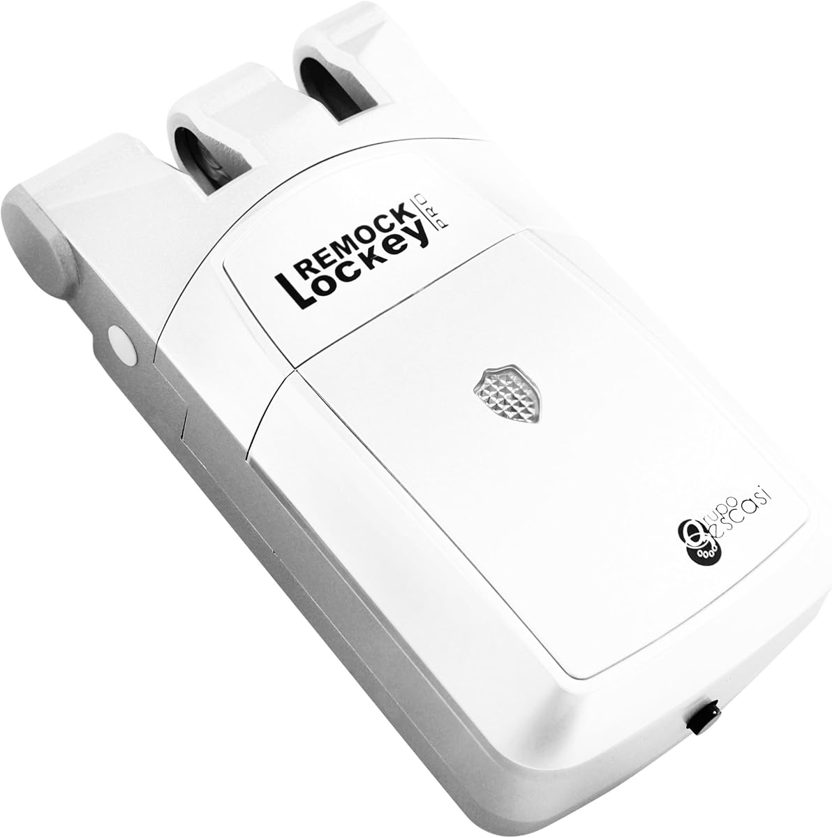 Fotografía técnica oficial de Remock RLP4W Lockey Pro - Cerradura de seguridad invisible con 4 mandos color - Vista frontal con fondo blanco