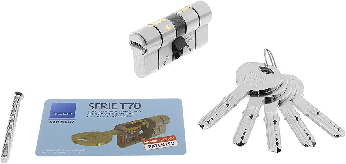Ver especificaciones técnicas y precio actualizado de Tesa Assa Abloy, T75D3040N, Cilindro de Alta Seguridad, T70 DS, Doble Embrague, Leva Fotografía técnica oficial de Tesa Assa Abloy, T75D3040N, Cilindro de Alta Seguridad, T70 DS, Doble Embrague, Leva - Vista frontal con fondo blanco