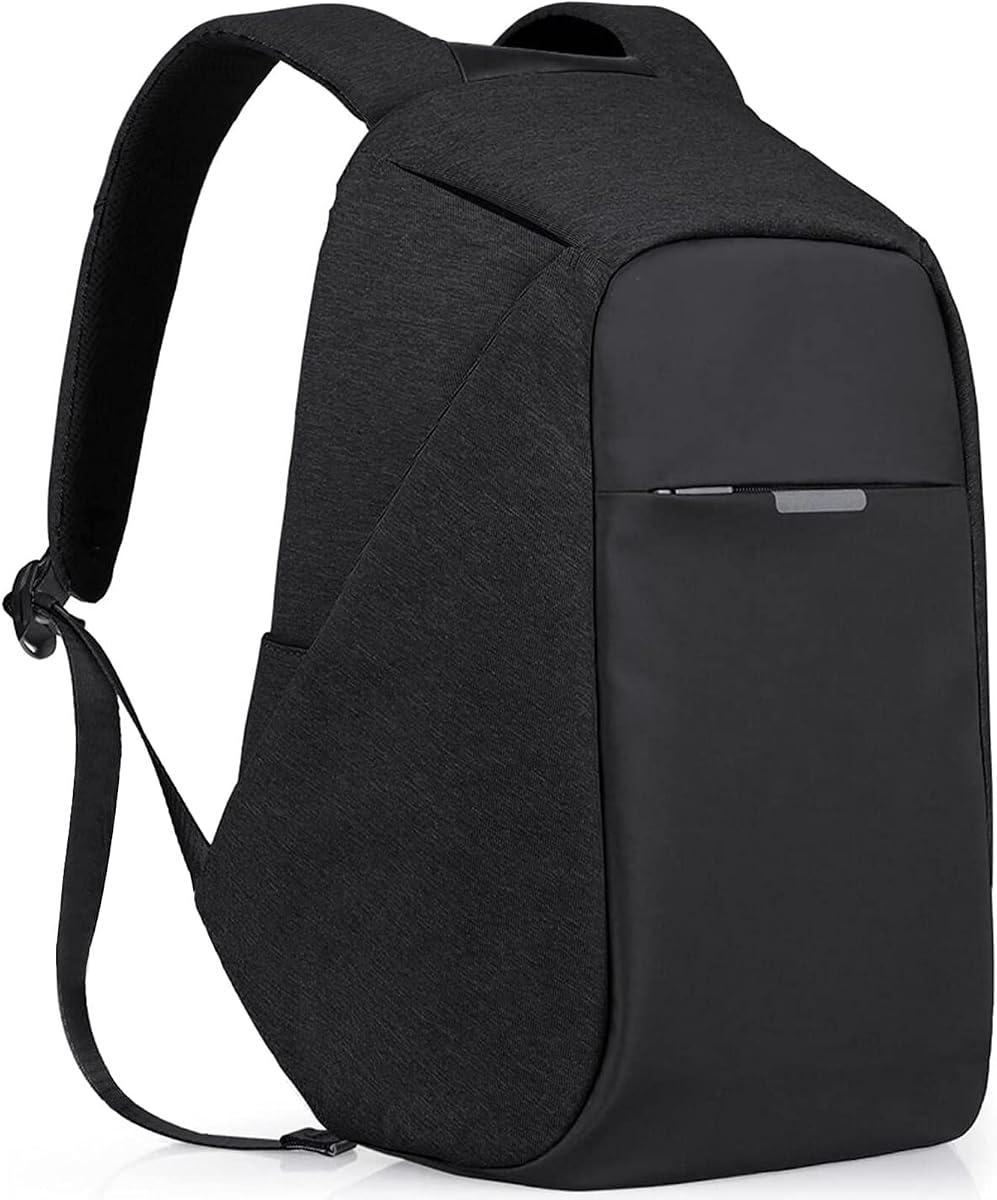 Fotografía técnica oficial de oscaurt Mochila antirrobo para portátil de 15,6 pulgadas, mochila de viaje con puerto - Vista frontal con fondo blanco