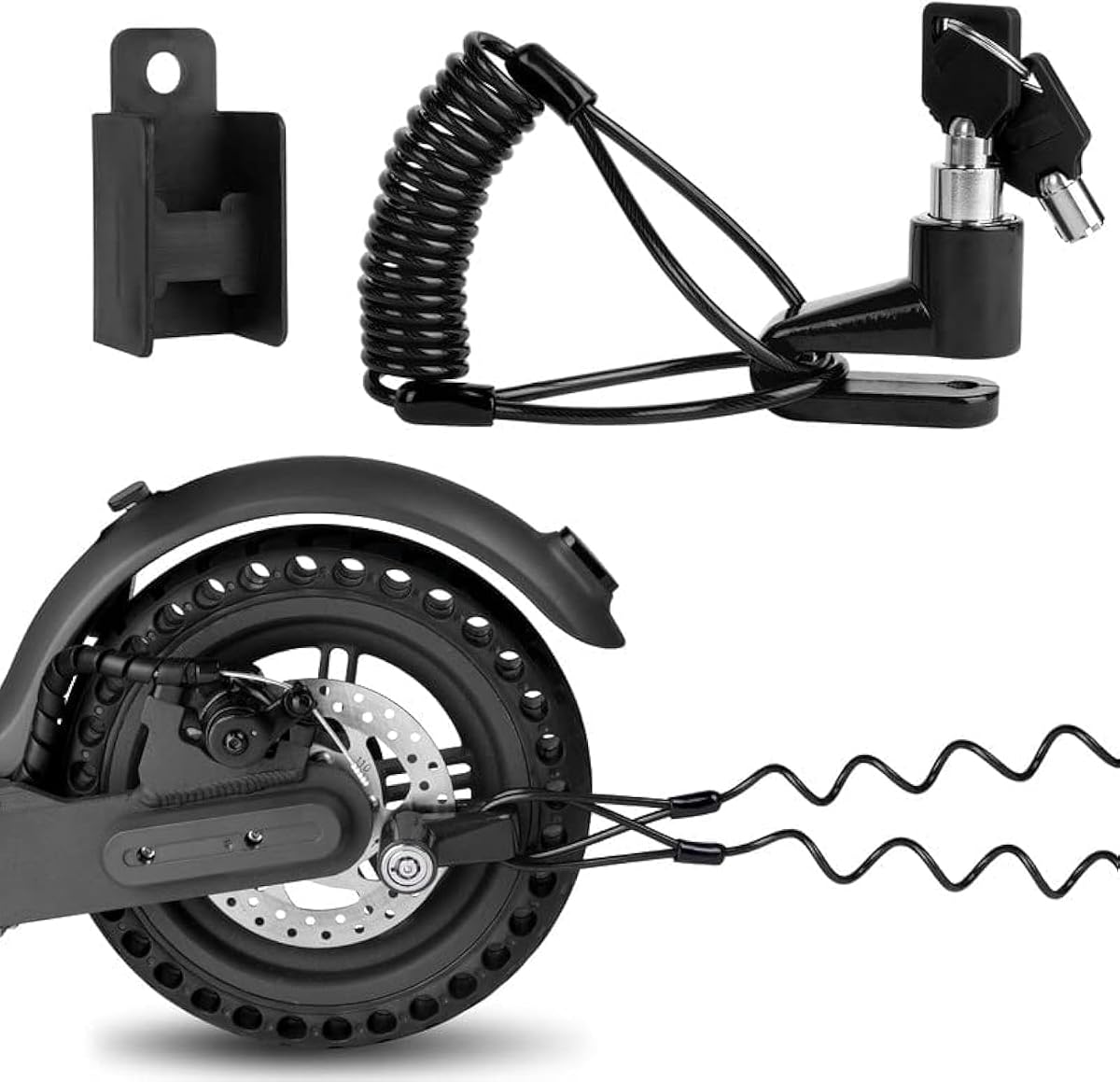 Fotografía técnica oficial de Kryptonite Evolution Mini-7 - Antirrobo en U de Acero Templado con Cable KryptoFlex 120cm - Vista frontal con fondo blanco