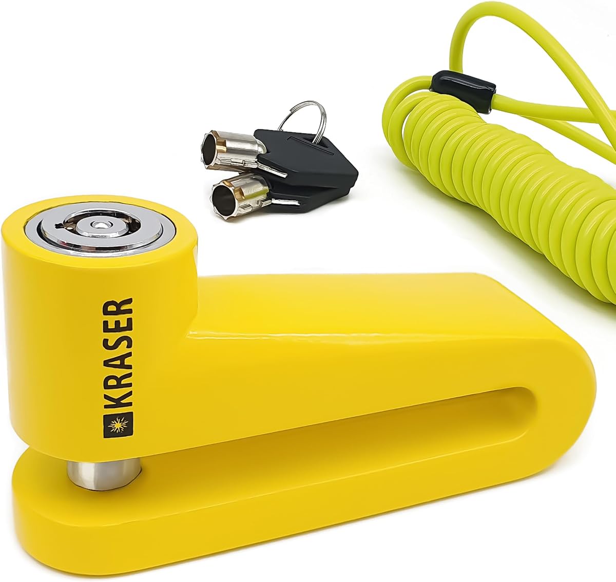 Ver especificaciones técnicas y precio actualizado de KRASER KR710Y Candado Moto Disco, Amarillo ø10mm Más Disuasorio, Cerradura Anti-taladro, Seguridad Compacta Fotografía técnica oficial de KRASER KR710Y Candado Moto Disco, Amarillo ø10mm Más Disuasorio, Cerradura Anti-taladro, Seguridad Compacta - Vista frontal con fondo blanco