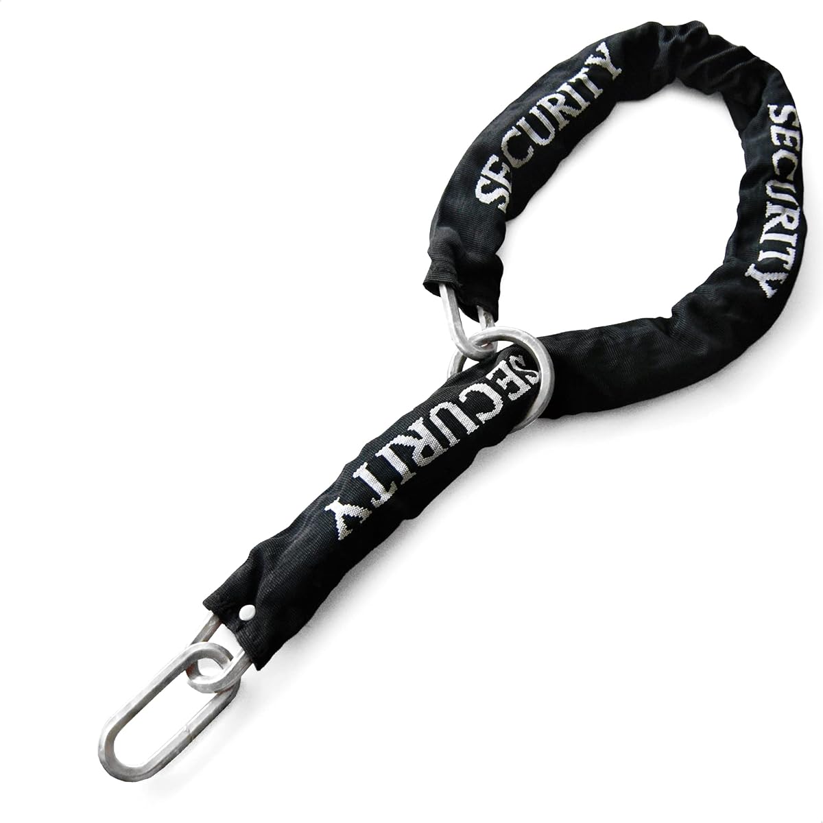 Fotografía técnica oficial de RADIKAL RK10120L Cadena Antirrobo Moto Seguridad, Eslabones Acero Cementado ø10mm, 120cm Sistema Lazo - Vista frontal con fondo blanco