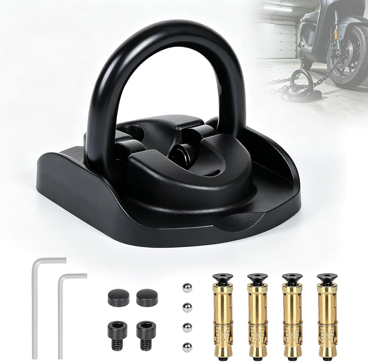 Ver especificaciones técnicas y precio actualizado de SWAWIS Anclaje Suelo Moto Antirrobo Seguridad Fijacion Pared Universal | ø14mm Arco Fotografía técnica oficial de SWAWIS Anclaje Suelo Moto Antirrobo Seguridad Fijacion Pared Universal | ø14mm Arco - Vista frontal con fondo blanco
