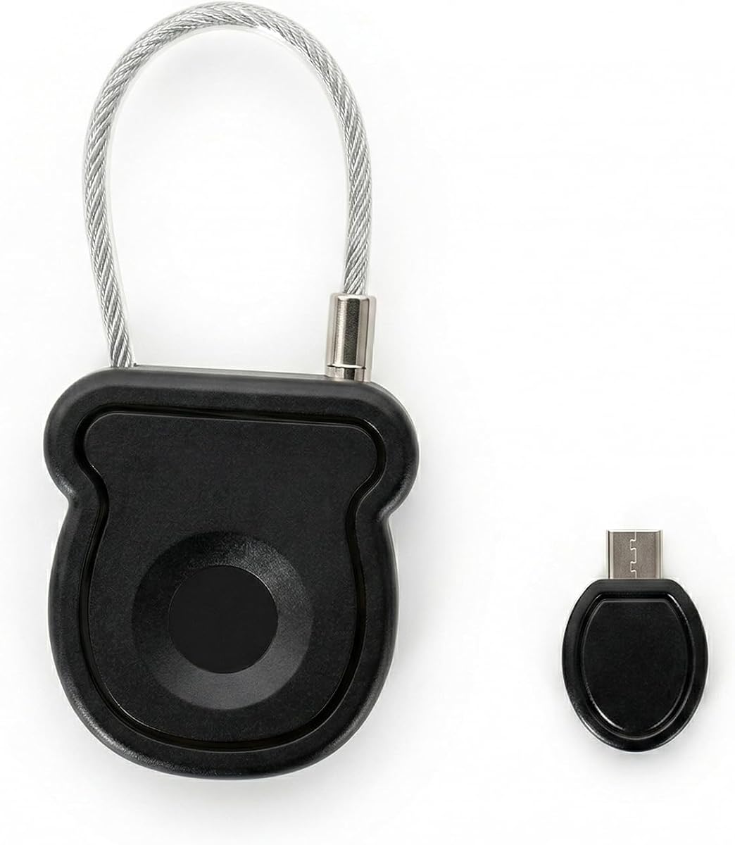 Ver especificaciones técnicas y precio actualizado de Candado de Huellas Dactilares, Carga USB, Impermeable, Cerradura Inteligente con Huella Digital, Desbloqueo Fotografía técnica oficial de Candado de Huellas Dactilares, Carga USB, Impermeable, Cerradura Inteligente con Huella Digital, Desbloqueo - Vista frontal con fondo blanco