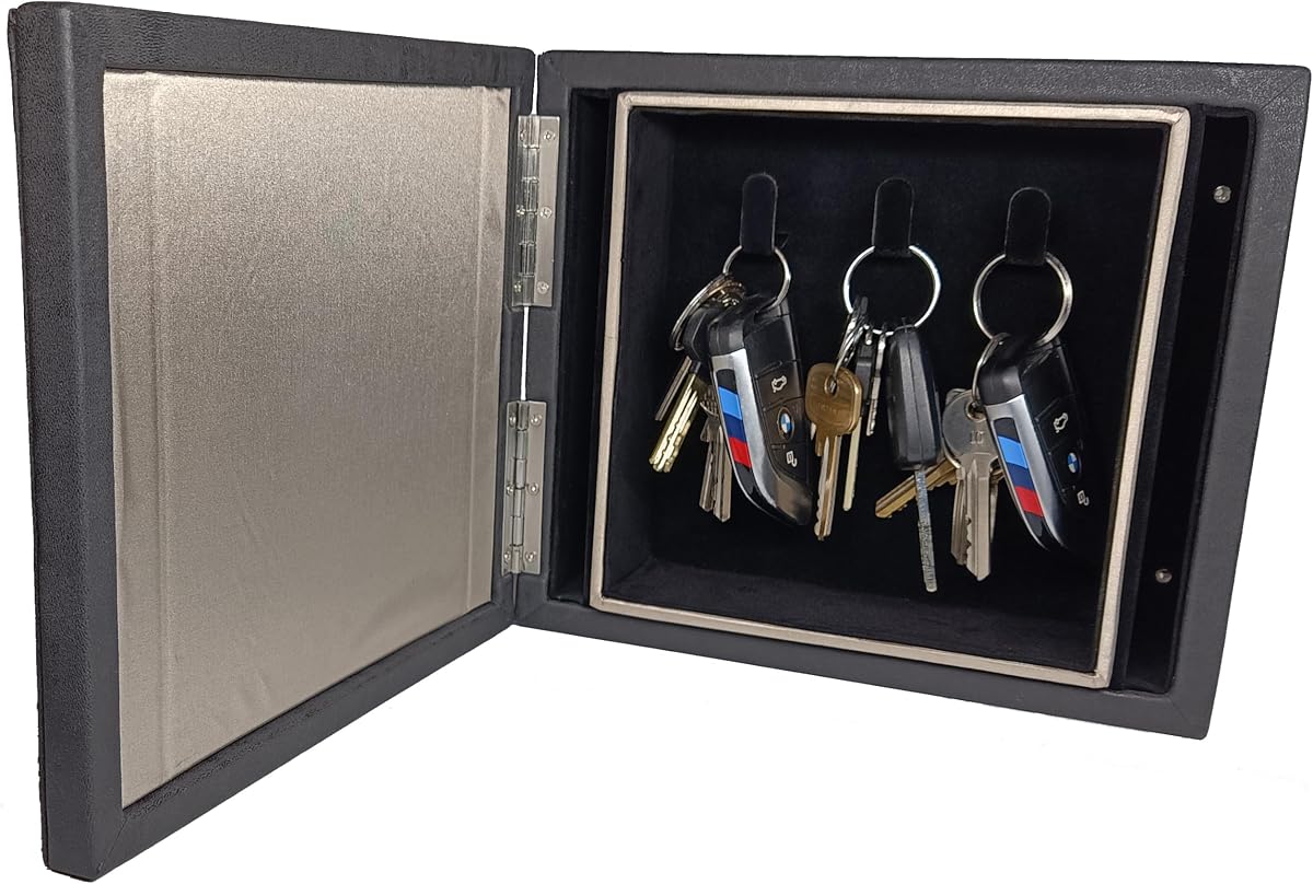 Ver especificaciones técnicas y precio actualizado de Caja de bloqueo de señal para llaves de coche, bloqueador de señal RFID Fotografía técnica oficial de Caja de bloqueo de señal para llaves de coche, bloqueador de señal RFID - Vista frontal con fondo blanco