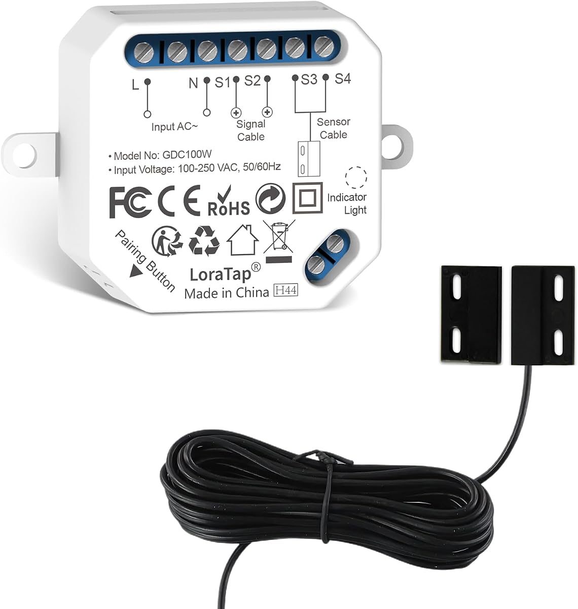 Ver especificaciones técnicas y precio actualizado de LoraTap Abridor de Puerta de Garaje Inteligente WiFi, Control Remoto de aplicación Smart Fotografía técnica oficial de LoraTap Abridor de Puerta de Garaje Inteligente WiFi, Control Remoto de aplicación Smart - Vista frontal con fondo blanco