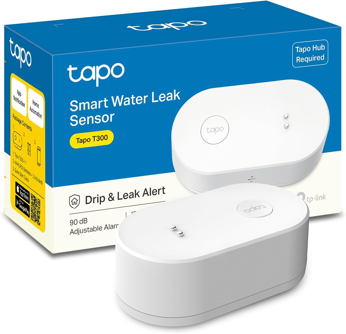Ver especificaciones técnicas y precio actualizado de Tapo T300 – Sensor Inteligente de Fugas de Agua, Alarma de Fugas Fotografía técnica oficial de Tapo T300 – Sensor Inteligente de Fugas de Agua, Alarma de Fugas - Vista frontal con fondo blanco