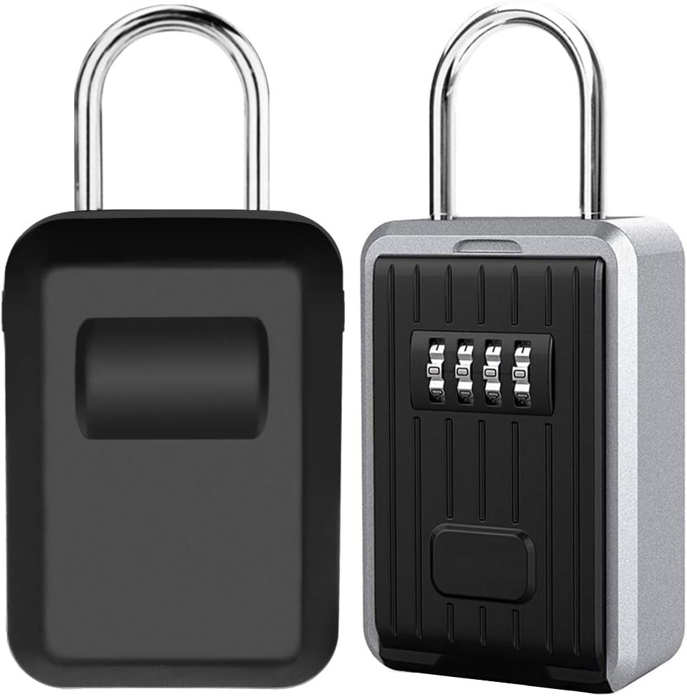 Fotografía técnica oficial de TEUEN Caja de Seguridad para Llaves, Montaje en Pared Candado Caja Llaves Codigo - Vista frontal con fondo blanco