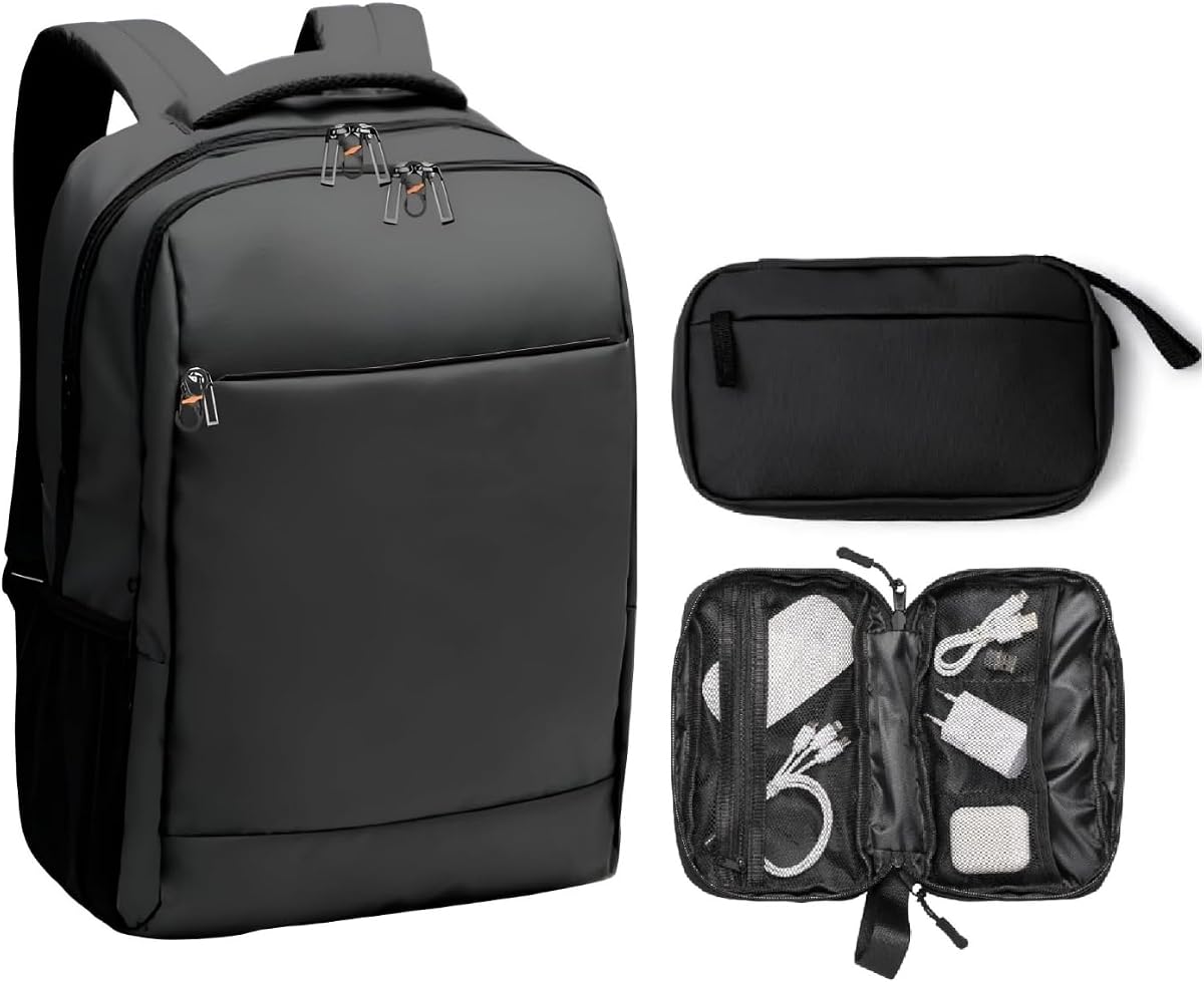Fotografía técnica oficial de Mochila antirrobo para portatil de 15,6" para Oficina y Viajes | Impermeable - Vista frontal con fondo blanco