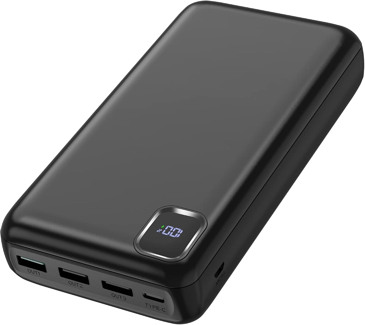 Ver especificaciones técnicas y precio actualizado de PowerBank 50.000 mAh Gran Capacidad - Carga rápida batería Externa | USB C Fotografía técnica oficial de PowerBank 50.000 mAh Gran Capacidad - Carga rápida batería Externa | USB C - Vista frontal con fondo blanco