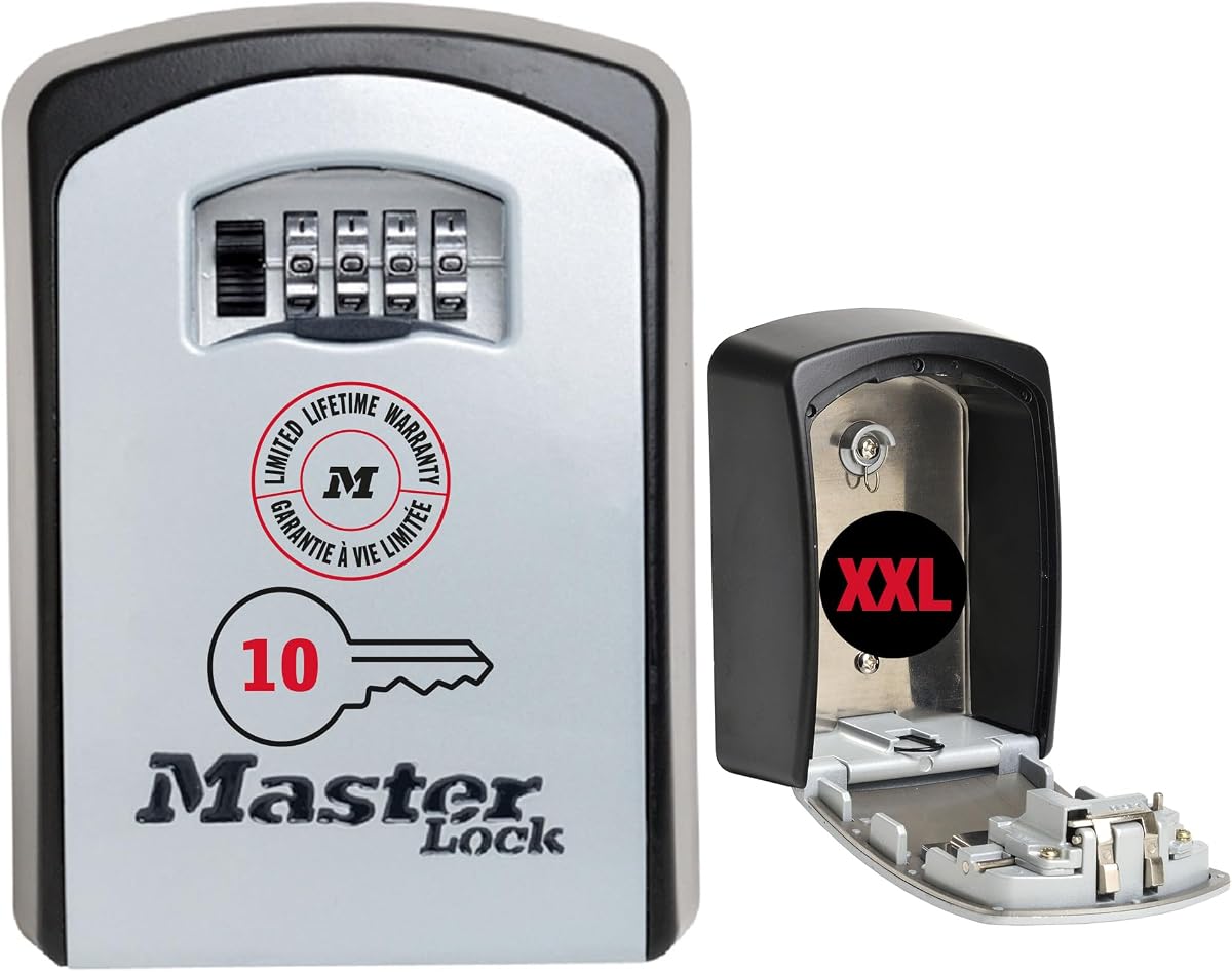 Ver especificaciones técnicas y precio actualizado de Master Lock Caja fuerte para llaves - 5403EURD - Caja de seguridad Fotografía técnica oficial de Master Lock Caja fuerte para llaves - 5403EURD - Caja de seguridad - Vista frontal con fondo blanco